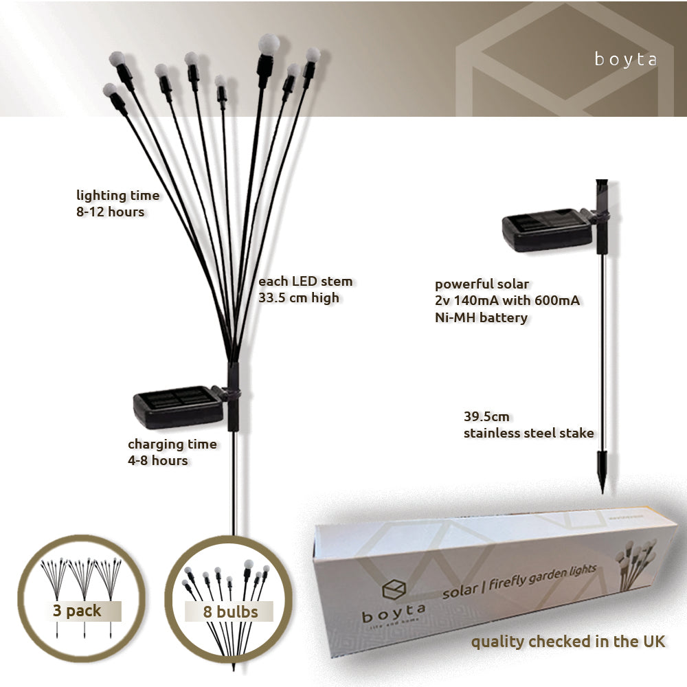 Solar Firefly Lights (Pack of 3)