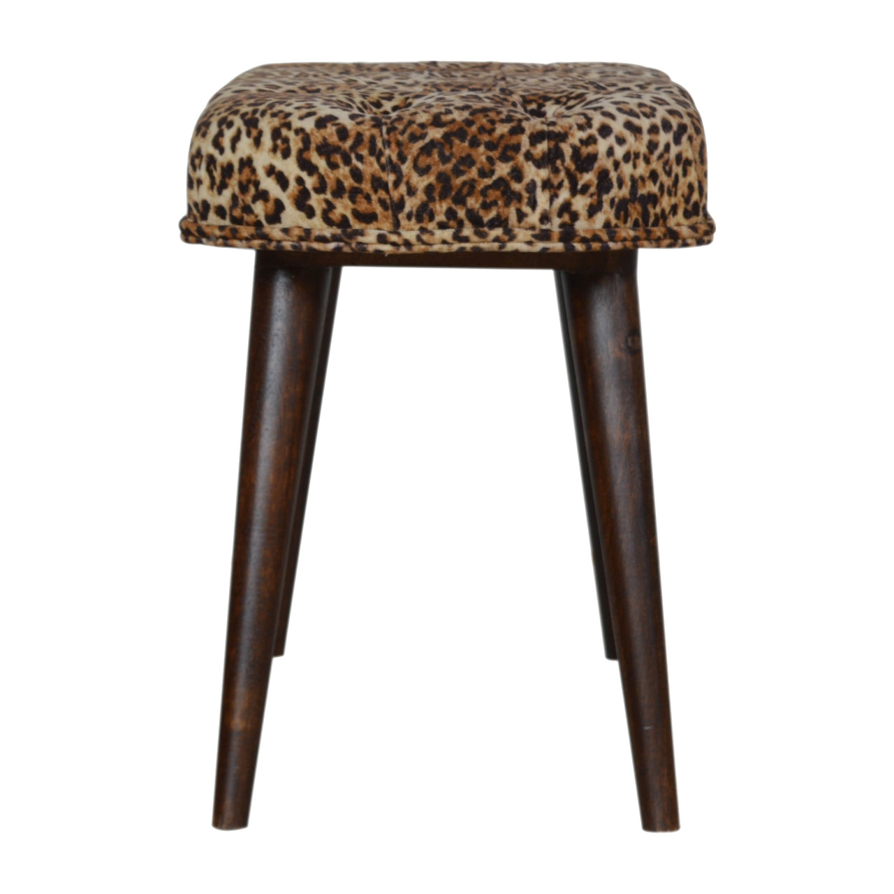 Leopard Print Deep Button Bench