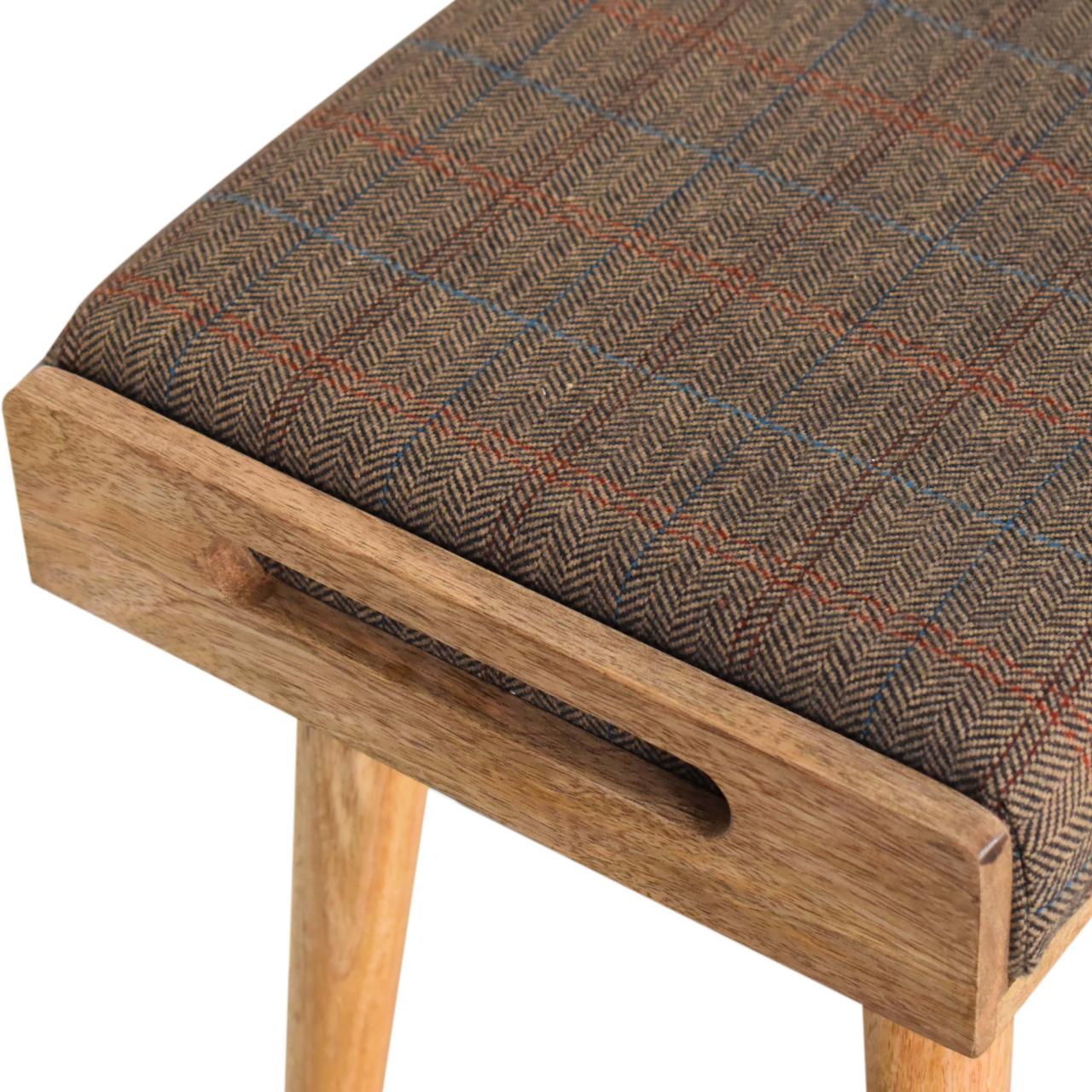 Multi Tweed Tray Style Footstool