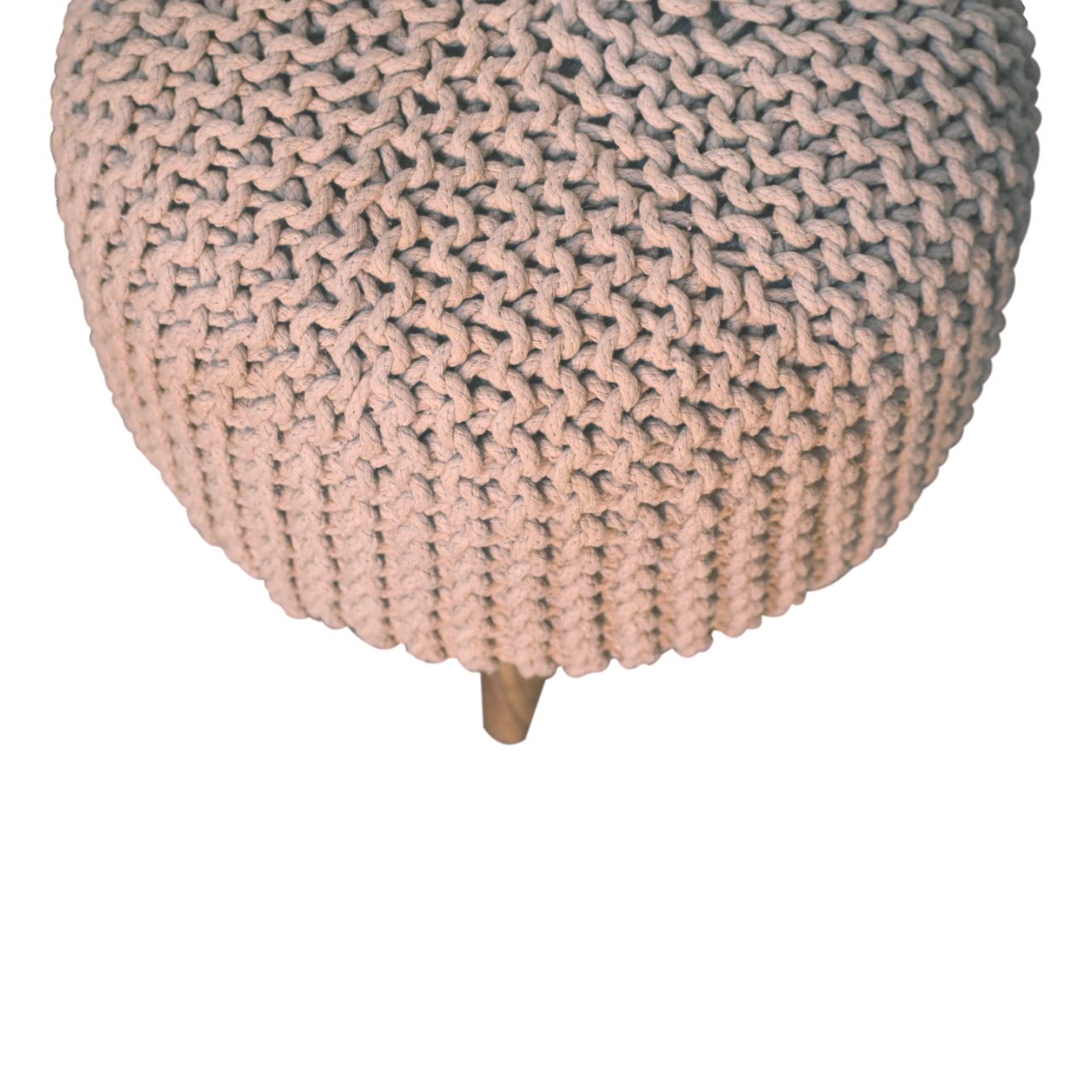 Keeva Beige Round Footstool