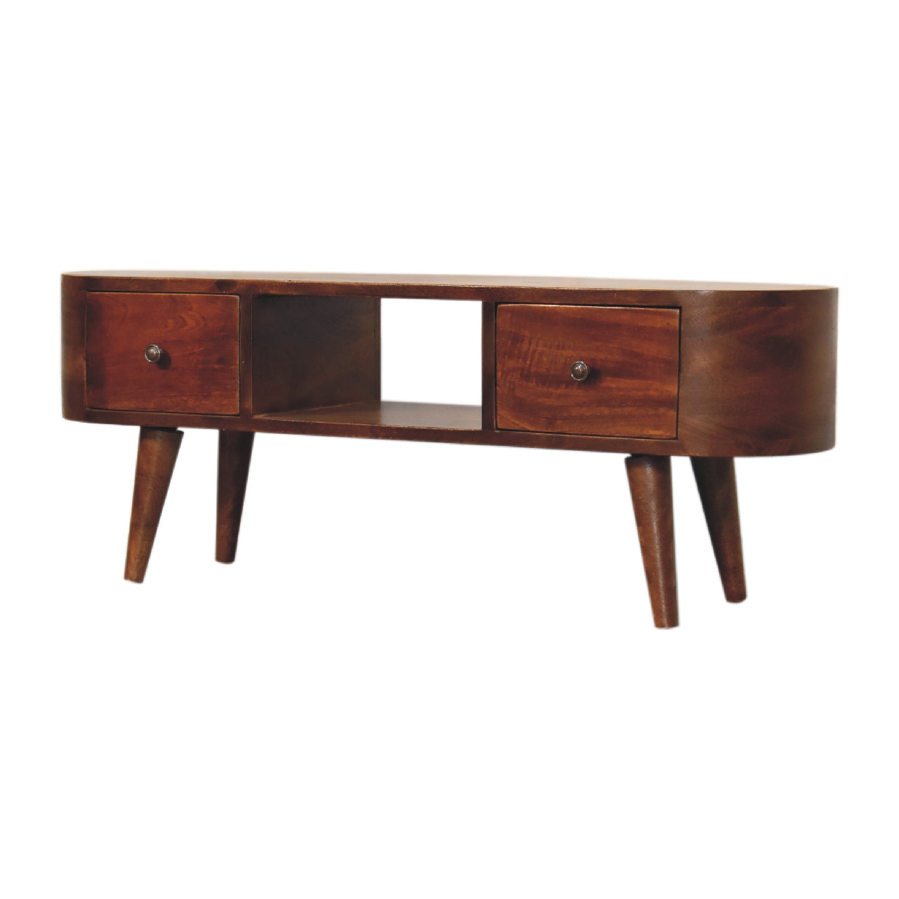 Chestnut Round Open Media Unit