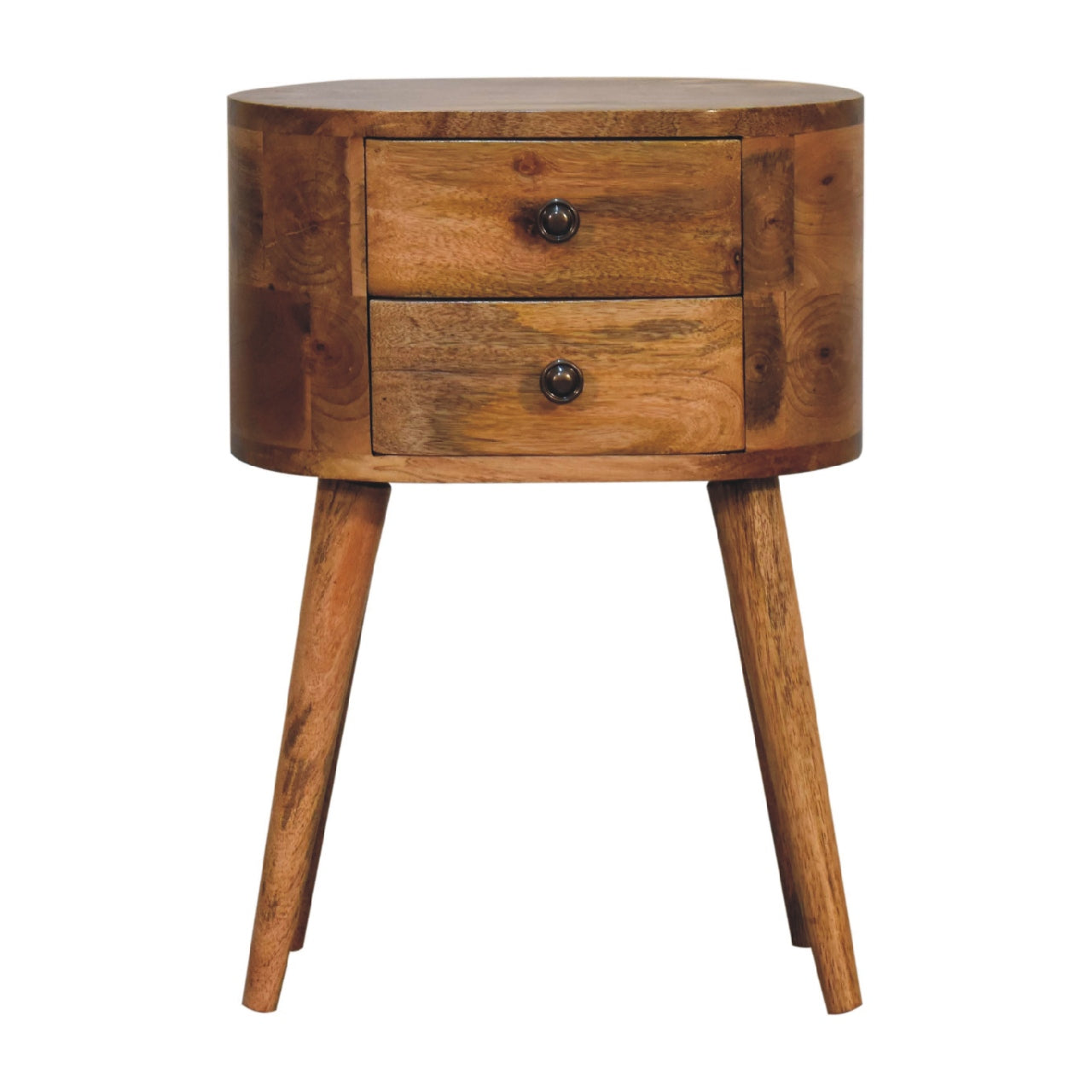 Mini Oak-ish Rounded Bedside Table