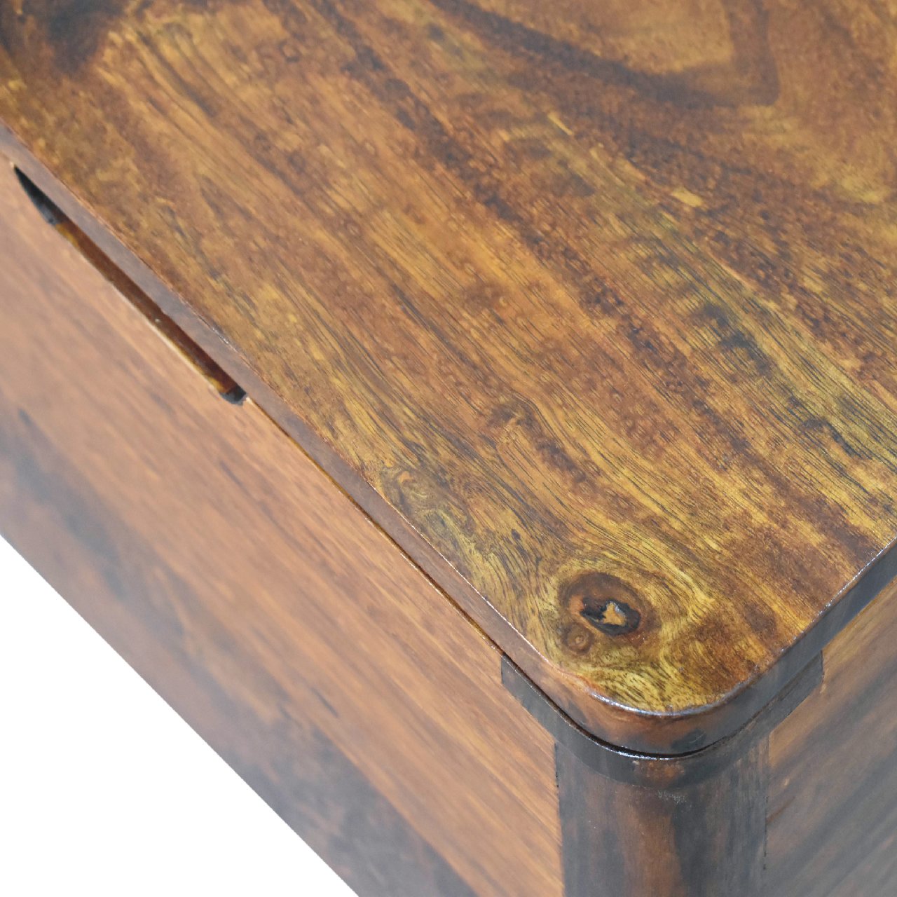 Chestnut Lid-up Storage Stool