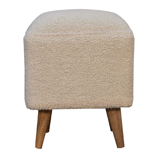 Cream Boucle Squoval Bench