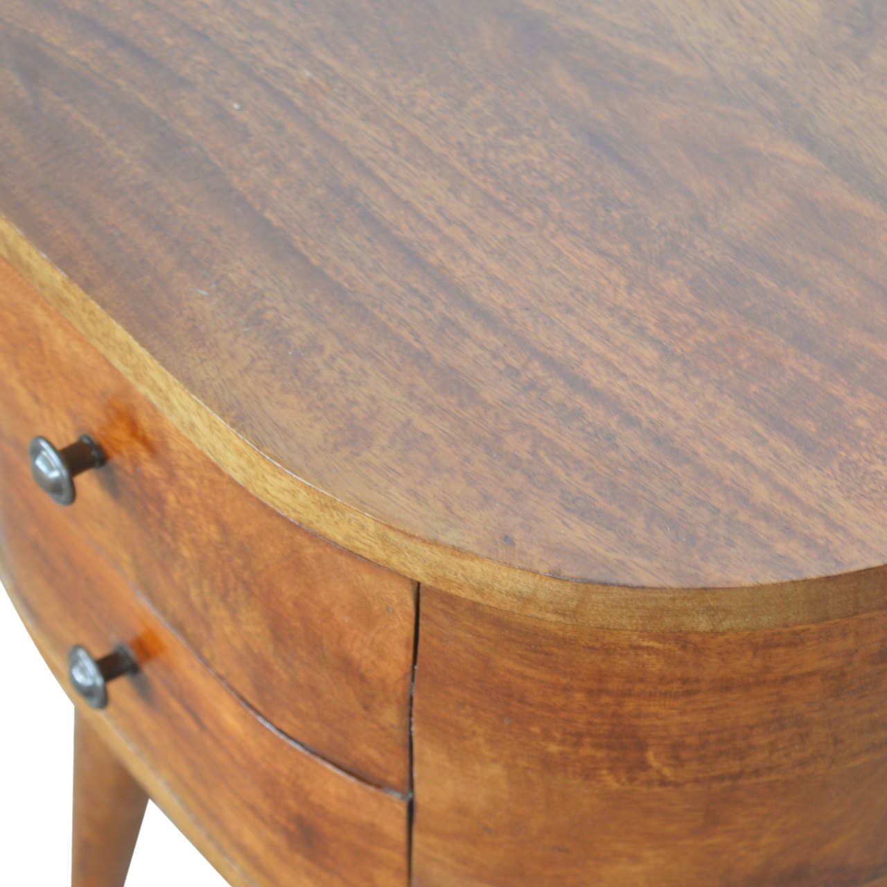 Chestnut Rounded Bedside Table