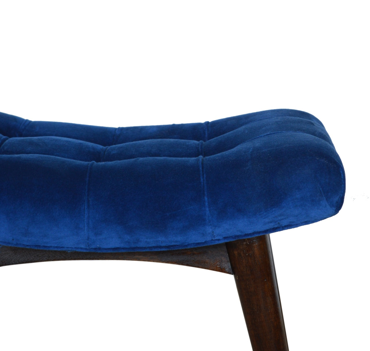 Royal Blue Cotton Velvet Bench