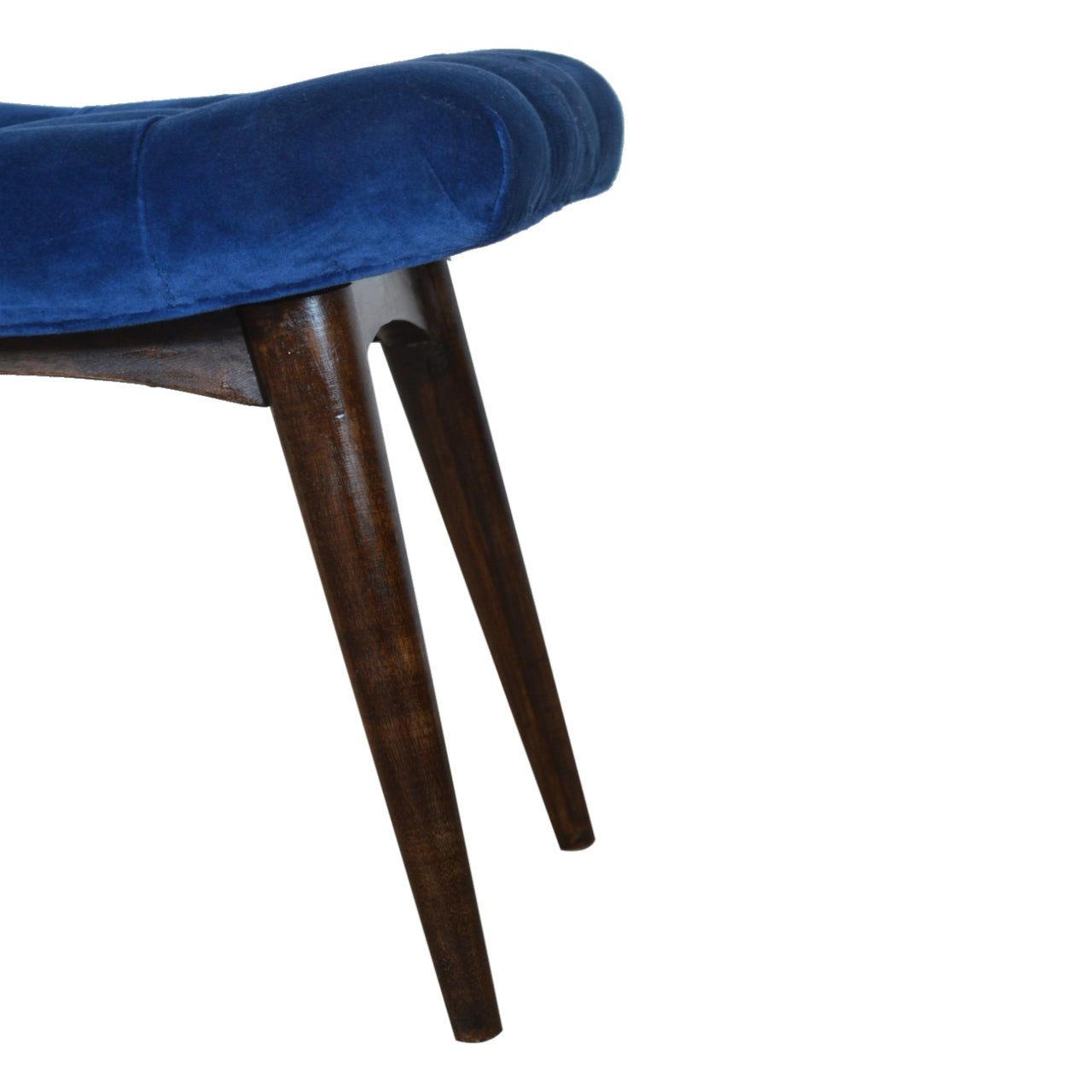 Royal Blue Cotton Velvet Bench