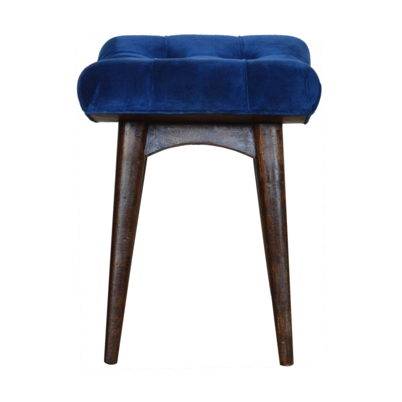 Royal Blue Cotton Velvet Bench